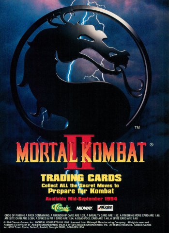 Mortal Kombat II Trading Cards (November, 1994)
