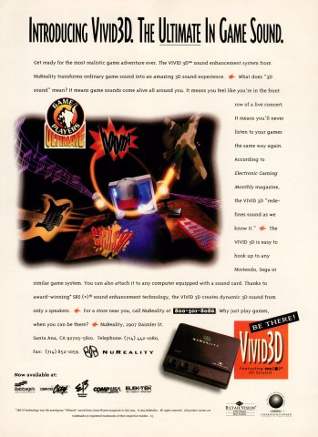 NuReality VIVID 3D sound enhancement system (November, 1994)