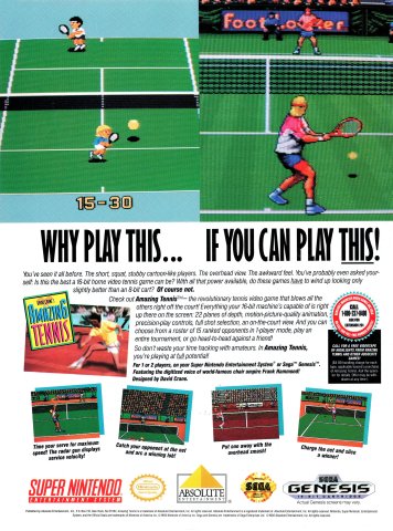 David Crane's Amazing Tennis (December 1992)