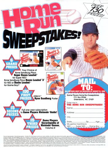 Game Players Home Run Sweepstakes (June 1992)