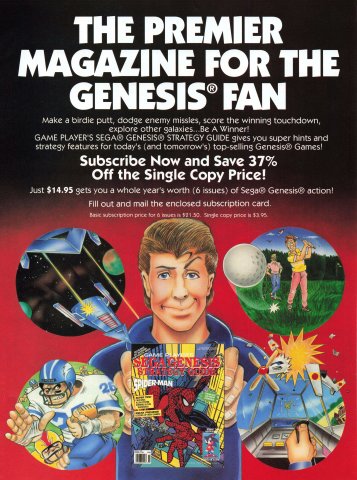 Game Player's Sega Genesis Strategy Guide subscription ad (April 1992)