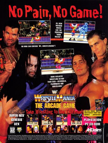 WWF Wrestlemania: The Arcade Game (December, 1995)