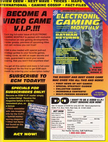 Electronic Gaming Monthly subscription (August, 1992)