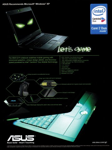 Asus G1P gaming notebook (January 2007)