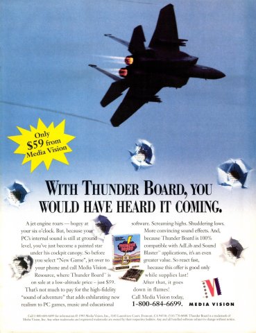 Media Vision Thunder Board sound card (October, 1993)
