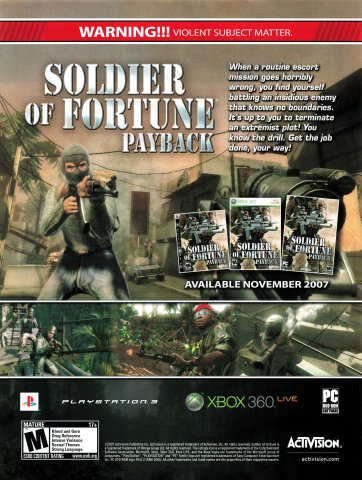 Soldier of Fortune: Payback (November 2007)