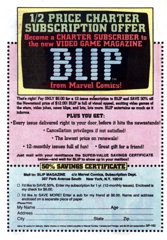 Blip subscription (April 1983)